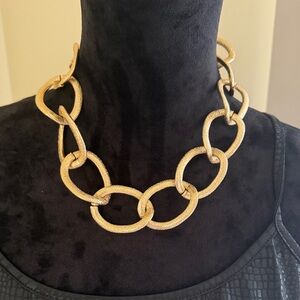 Elegant Gold Chain Necklace with 4 gold headbands. (Never worn)